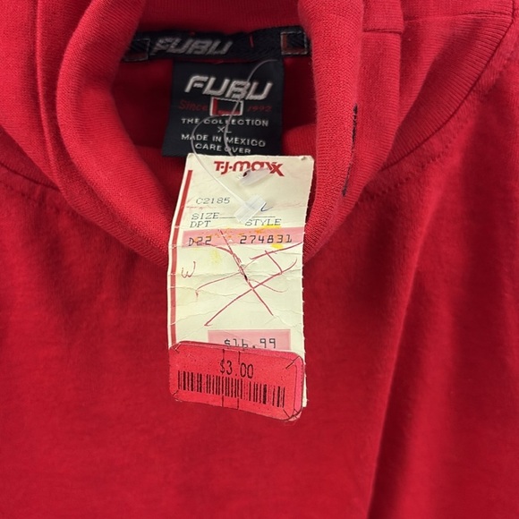 Vintage FUBU The Collection Mens Red Turtleneck Shirt Size XL Pullover NWT - Picture 5 of 8